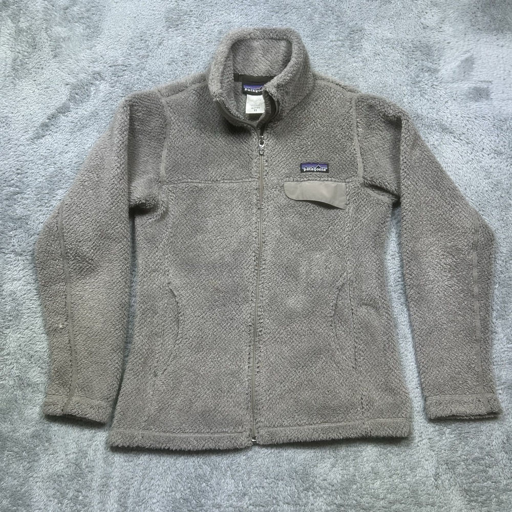 Patagonia Re-Tool Full Zip Fleece Jacket Womens XS Gray Polartec Thermal *SPOTS